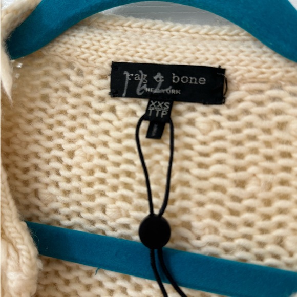 Rag & Bone Cream Shaggy Yarn Fringes Wool jacket - Picture 3 of 5